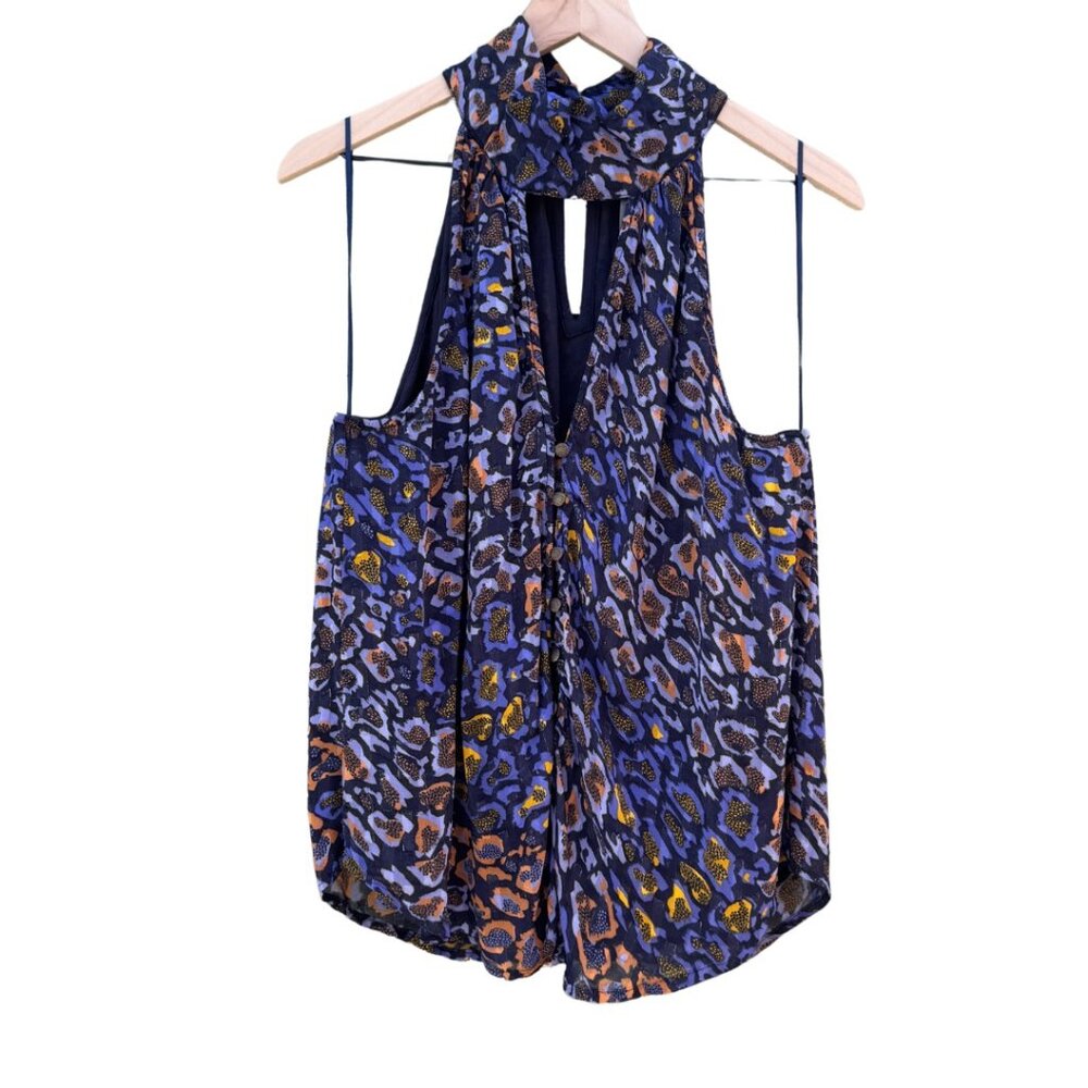 Anthropologie by Anthro Sleeveless Scarf Neck Blouse - L